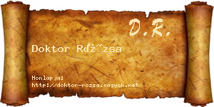 Doktor Rózsa névjegykártya