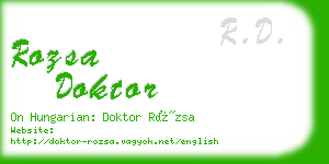 rozsa doktor business card